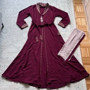 Burgundy Abaya long brand new size XL